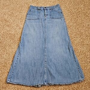 Long denim jean skirt